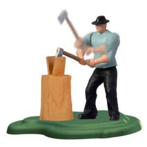 1515 H0 Holzhacker mit Axt und Hauklotz, bewegt