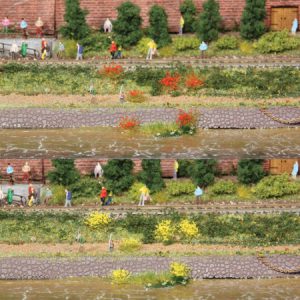 1804   100 Grasbüschel gelb/rot, 5-6 mm