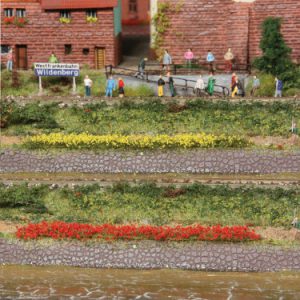 1814     10 Grasstreifen gelb-rot, 100 mm lang, 6 mm hoch