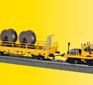 2680 H0 Zweiwege-UNIMOG mit Schubrahmen und Fahrleit- ungsbauwagen, Funktionsmodell für 2L