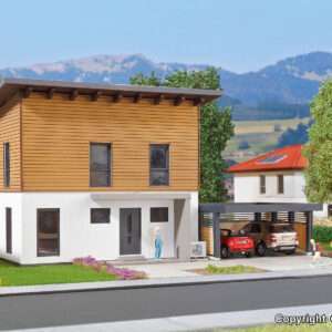 38337 H0 Kubushaus Saskia mit Carport - Polyplate Bausatz