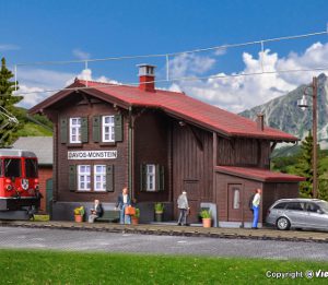 39493 H0 Bahnhof Davos-Monstein inkl. Hausbeleuchtungs- Startset, Funktionsbausatz