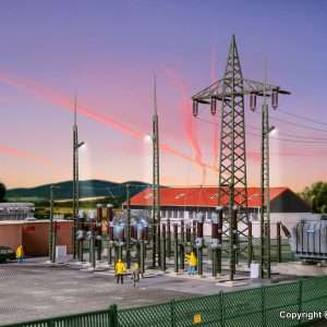 39840 H0 Umspannwerk Unterwerk Baden-Baden mit Elektroblitzen