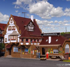 43697 H0 Getränkehandlung mit Inneneinrichtung und LED-Beleuchtung, Funktionsbausatz