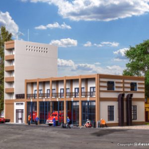 43759 H0 Städtischer Feuerwehrstützpunkt, fünfständig