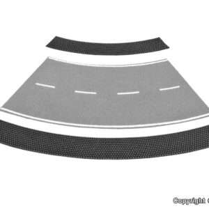 48239 H0 Seitenstreifen Kopfsteinpflaster aus Steinkunst, 45°-Kurve, Radius 12 – 15 cm