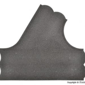 48242 H0 Straßenplatte Kopfsteinpflaster aus Steinkunst, 60°-Einmündung, L 22 x B 19,5 cm