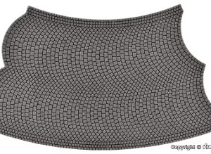 48245 H0 Straßenplatte Kopfsteinpflaster aus Steinkunst, 45°-Kurve, Radius 12 cm