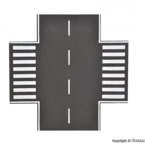 48261 H0 Straßenplatte Asphalt aus Steinkunst, X-Kreuzung, L 15 x B 15 cm
