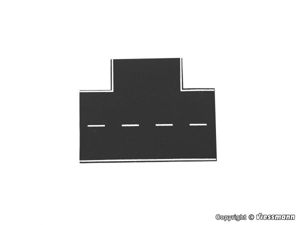 48263 H0 Straßenplatte Asphalt aus Steinkunst, 90°-Einmündung, L 15,5 x B 13 cm