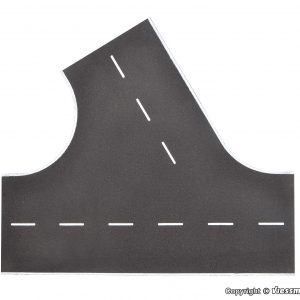 48264 H0 Straßenplatte Asphalt aus Steinkunst, 60°-Einmündung nach links, L 22 x B 19,5 cm