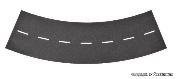 48267 H0 Straßenplatte Asphalt aus Steinkunst, 45°-Kurve, Radius 30 cm