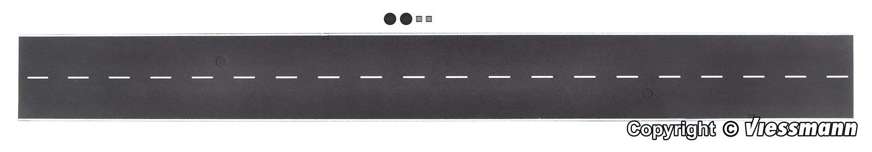 48290 H0 Straßenplatte Asphalt aus Steinkunst mit Nut für Magnetband