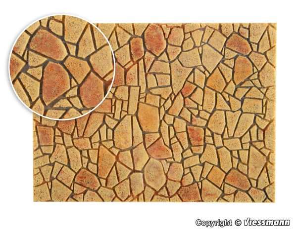 48727 0 Polygonalplatte aus Steinkunst, mediterran L 55,5 x B 16
