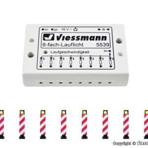 5040 H0 Warnbaken, 8 Stück mit Lauflichtelektronik