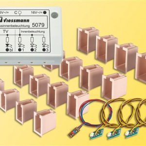 6045 Startset Etageninnenbeleuchtung, 8 Schienen, 4 verschiedene Größen, 4 LEDs weiß