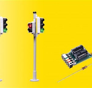 5095 H0 Verkehrsampel mit Fußgängerampel und LEDs, 2 Stück