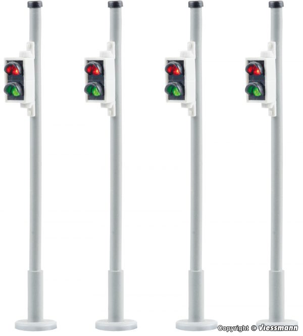 5096 H0 Fußgängerampel, 4 Stück, nur passend zu 5095 Verkehrsampel