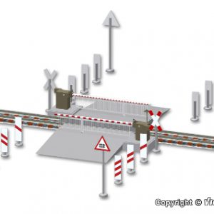 5104 H0 Bahnschranke mit Behang, vollautomatisch