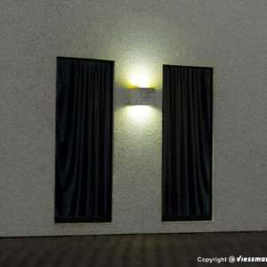 6026 H0 Wandleuchte modern, 2 LEDs warmweiß