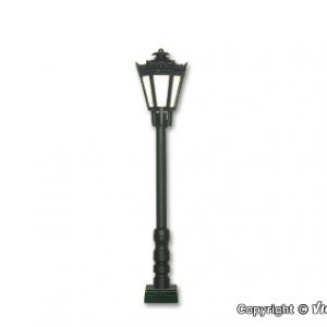 60701 H0 Parklaterne schwarz, Kontaktstecksockel, LED warmweiß