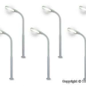 60906 H0 Peitschenleuchte, LED weiß 5+1