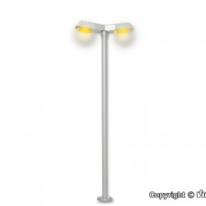 6098 H0 Straßenleuchte modern, doppelt, 2 LEDs gelb