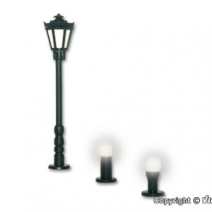 6160 H0 Gartenleuchten-Set, 3 Leuchten, schwarz