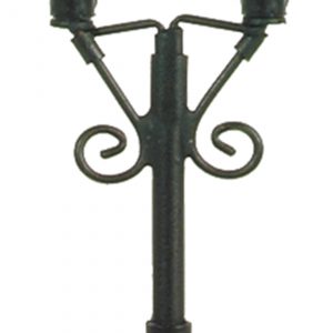 6473 N Parklaterne zweiflammig, schwarz, LED warmweiß