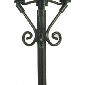 6477 N Parklaterne dreiflammig, schwarz, LED warmweiß