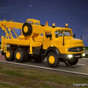 8022 H0 MB Rundhauber 3-achs Bergekran mit Rundumleuchten, Basis, Funktionsmodell