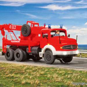 8052 H0 Feuerwehr MB Rundhauber 3-achs Bergekran mit Rundumleuchten, Basis, Funktionsmodell