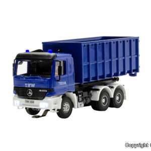 8070 H0 THW MB ACTROS 3-achs mit Abrollcontainer und Rundumleuchten, Basis, Funktionsmodell